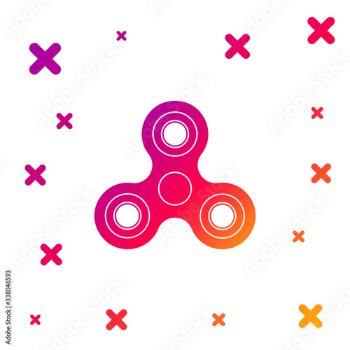 Color Fidget spinner icon isolated on white background. Stress relieving toy. Trendy hand spinner. Gradient random dynamic shapes. Vector Illustration