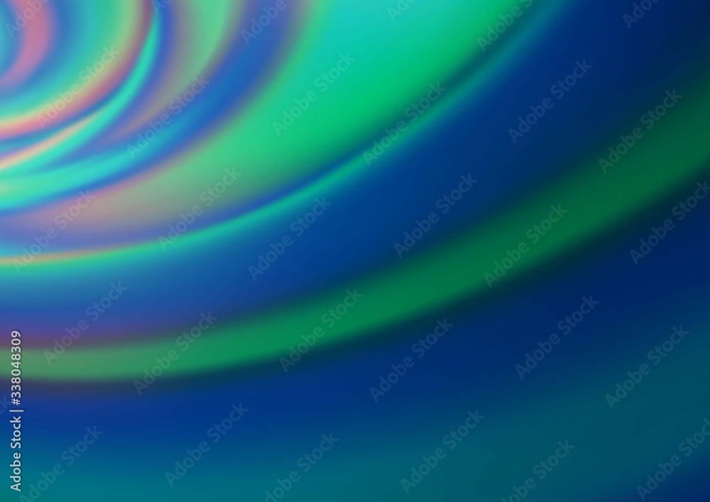 Light BLUE vector glossy abstract template. A completely new color illustration in a bokeh style. The elegant pattern for brand book.