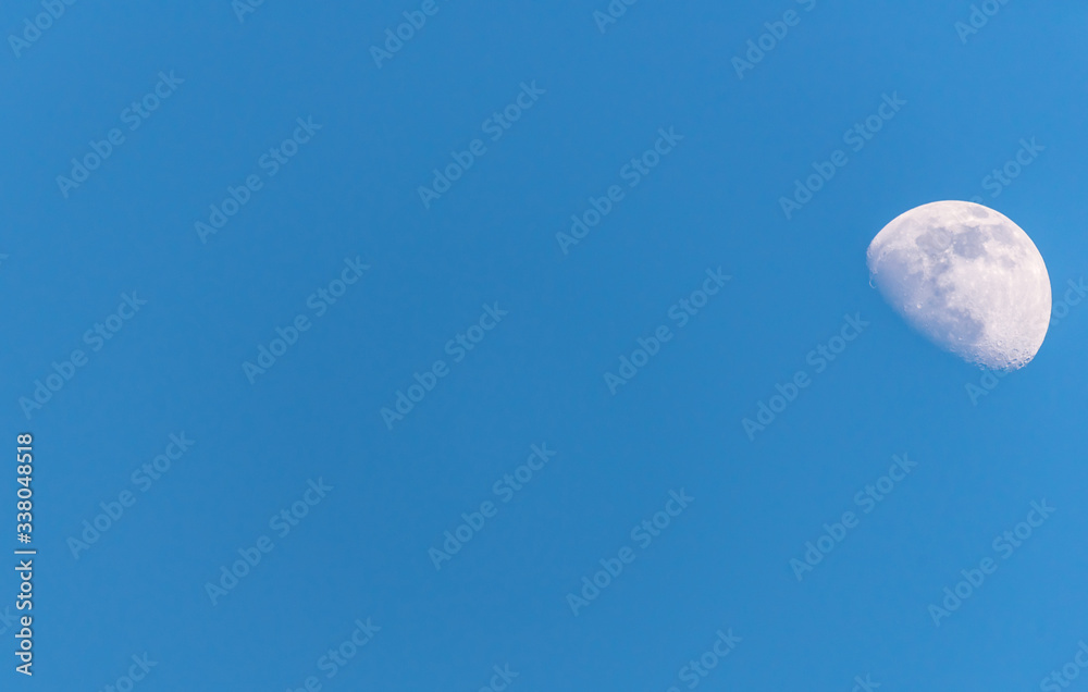Three Quarter Moon in a Blue Sky Three Quarter Moon in a Blue Sky
