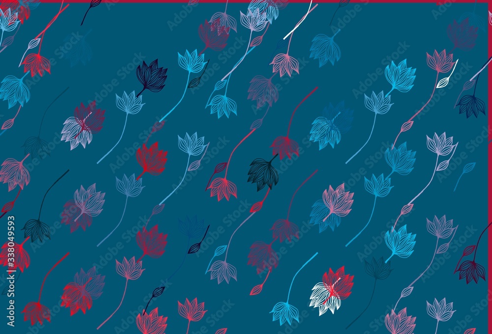 Light Blue, Red vector hand painted backdrop.