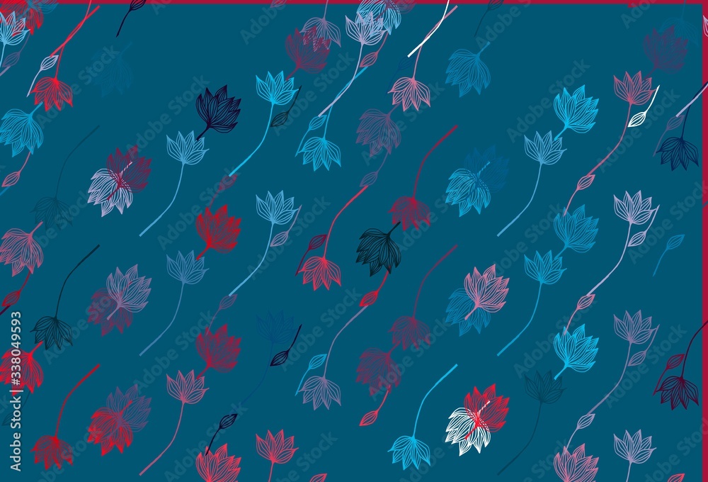 Fototapeta premium Light Blue, Red vector hand painted backdrop.