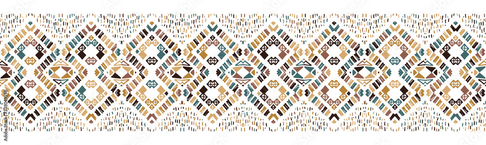 Ikat seamless pattern. Tribal art print. Chevron
