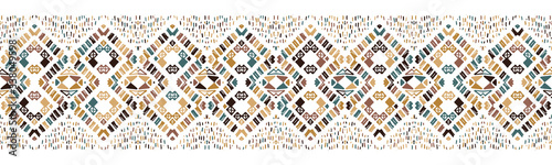 Ikat seamless pattern. Tribal art print. Chevron