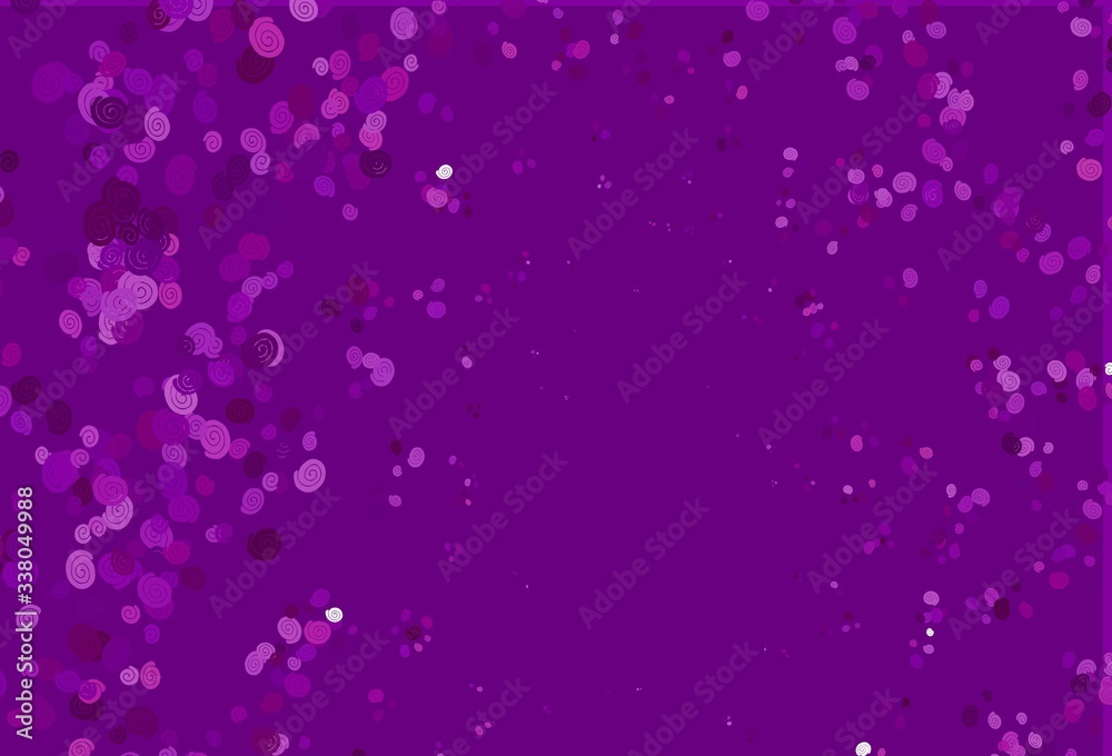 Light Purple vector template with bubble shapes.