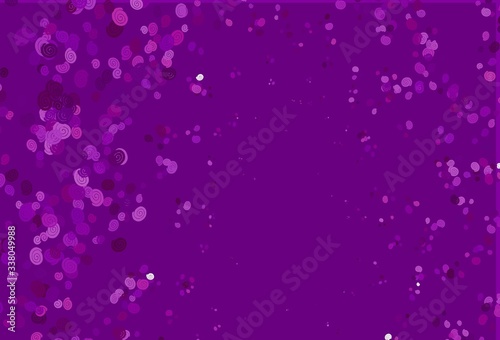 Light Purple vector template with bubble shapes.