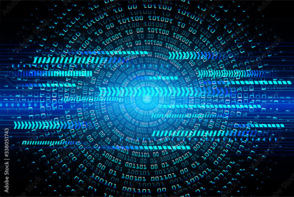 Blue cyber circuit future technology concept background