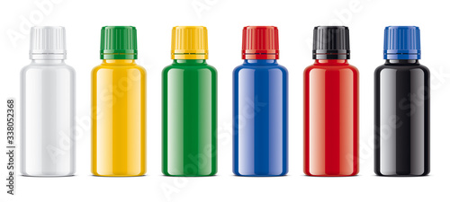 Colored Bottles set. Non-transparent Glossy version. 