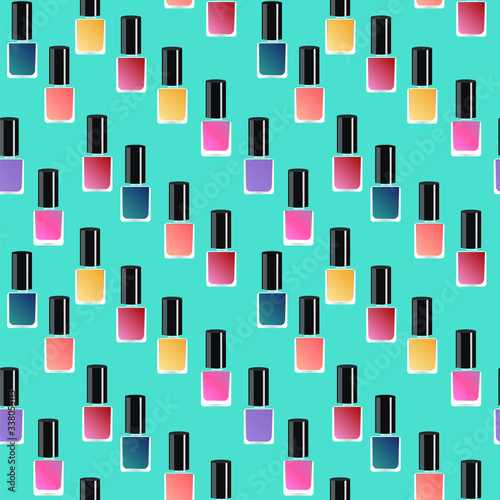 Flat manicure gel polish background.