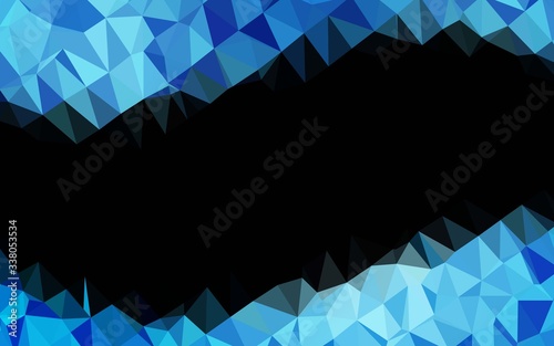 Dark BLUE vector abstract mosaic backdrop. A vague abstract illustration with gradient. Completely new design for your business.