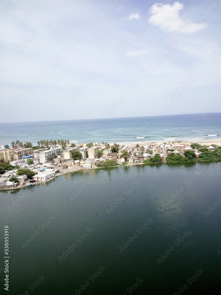 Fototapeta premium Beach View with poor living