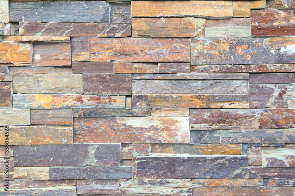 Fototapeta premium Modern stone brick wall background. Stone texture.