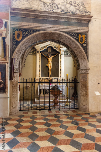 Interior of Santa Anastasia Church in Verona, Italy. Santa Anastasia is a church of the Dominican Order in Verona, it was built in 1280 -1400