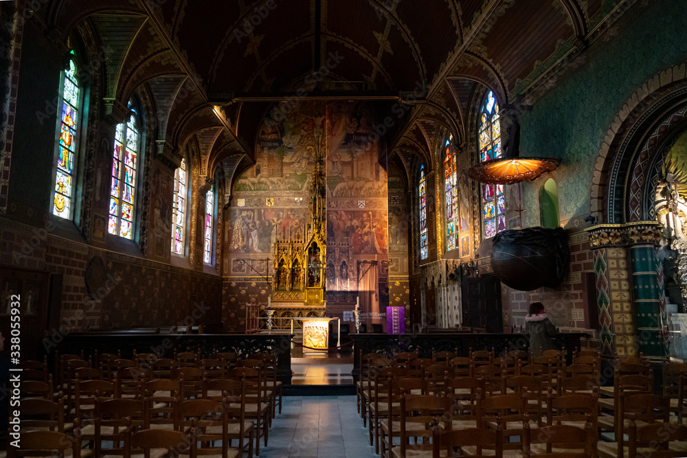  Interior of the Basilica of the Holy Blood - Basiliek van het Heilig Bloed. UNESCO World Heritage Site