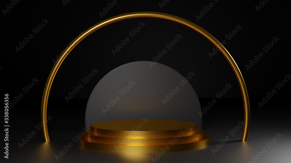gold plate metal 3d rendering illustration of background abstract
