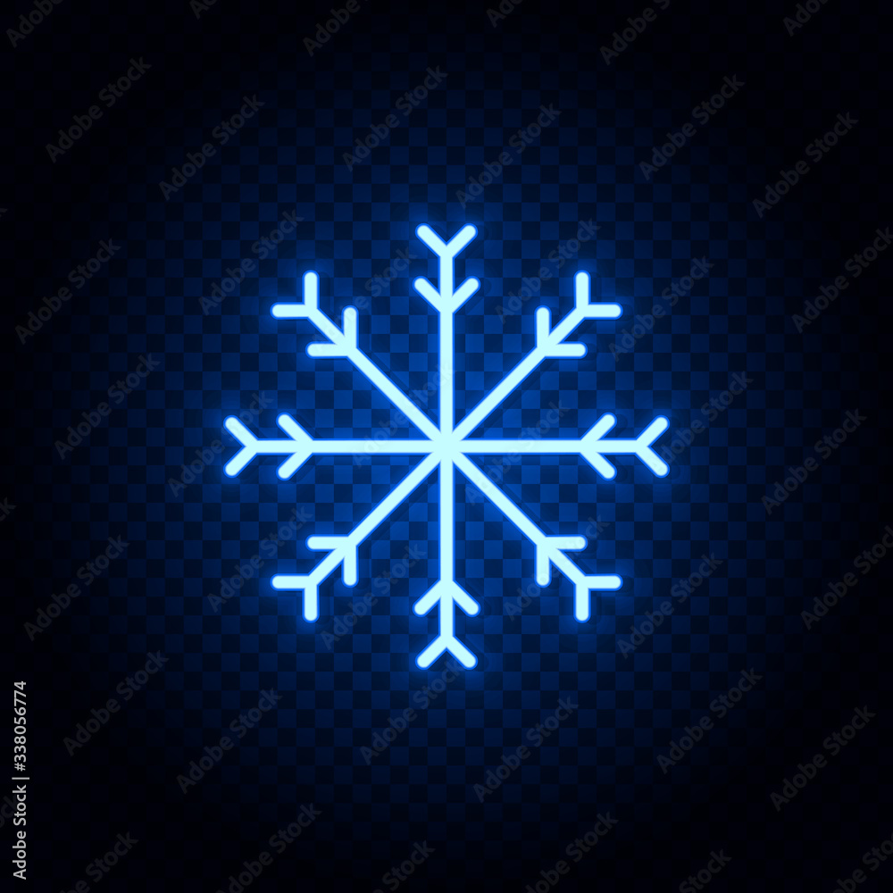 snow blue neon vector icon snow blue neon vector icon