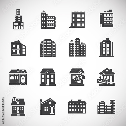 Estate related icons set on background for graphic and web design. Creative illustration concept symbol for web or mobile app