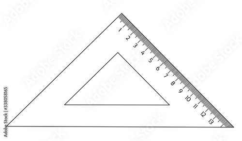 Triangle ruler Isolated on a white background