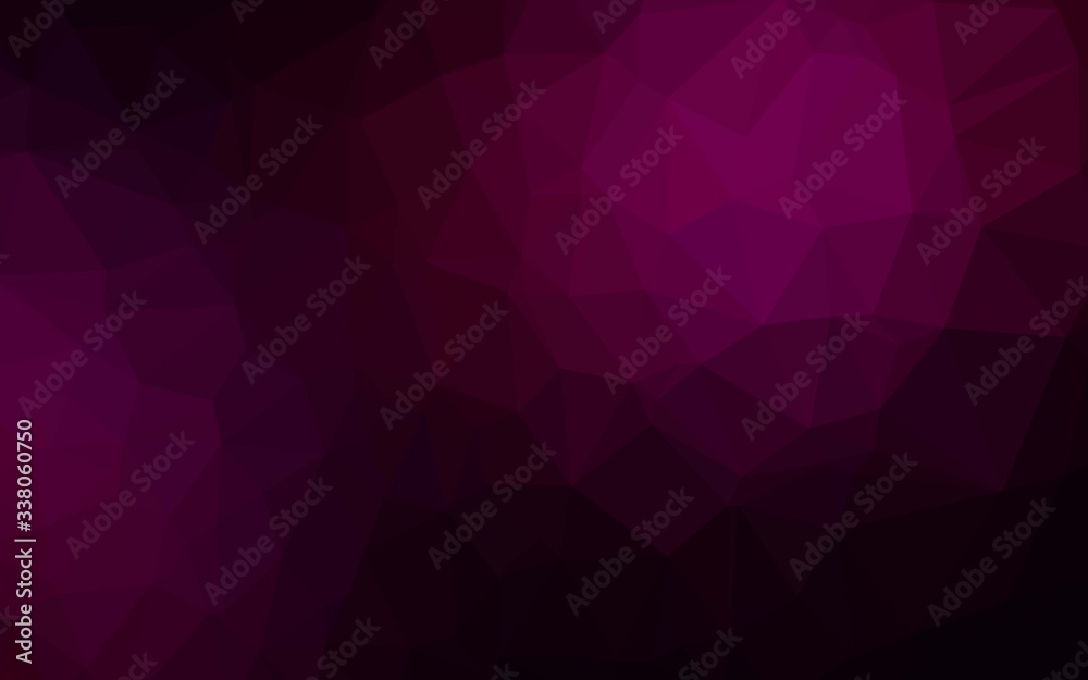 Dark Purple vector triangle mosaic texture. A completely new color illustration in a vague style. Brand new style for your business design.