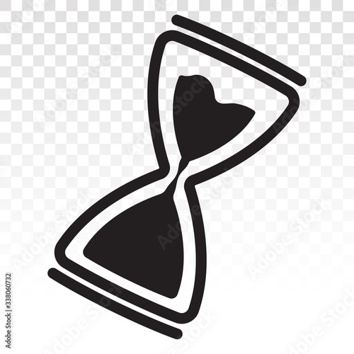 vintage hourglass / sandglass timer or clock vector flat icon on a transparent background