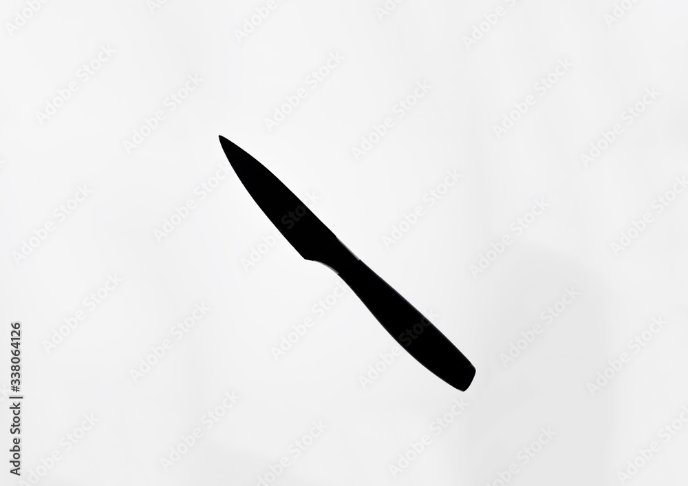 a silhouette of black knife on white background isolated a silhouette of black knife on white background isolated
