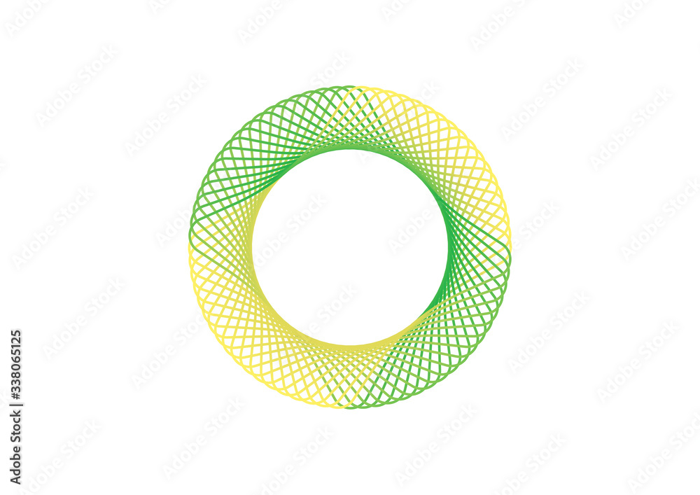 Spiro Graph Effect made with yellow and green lines