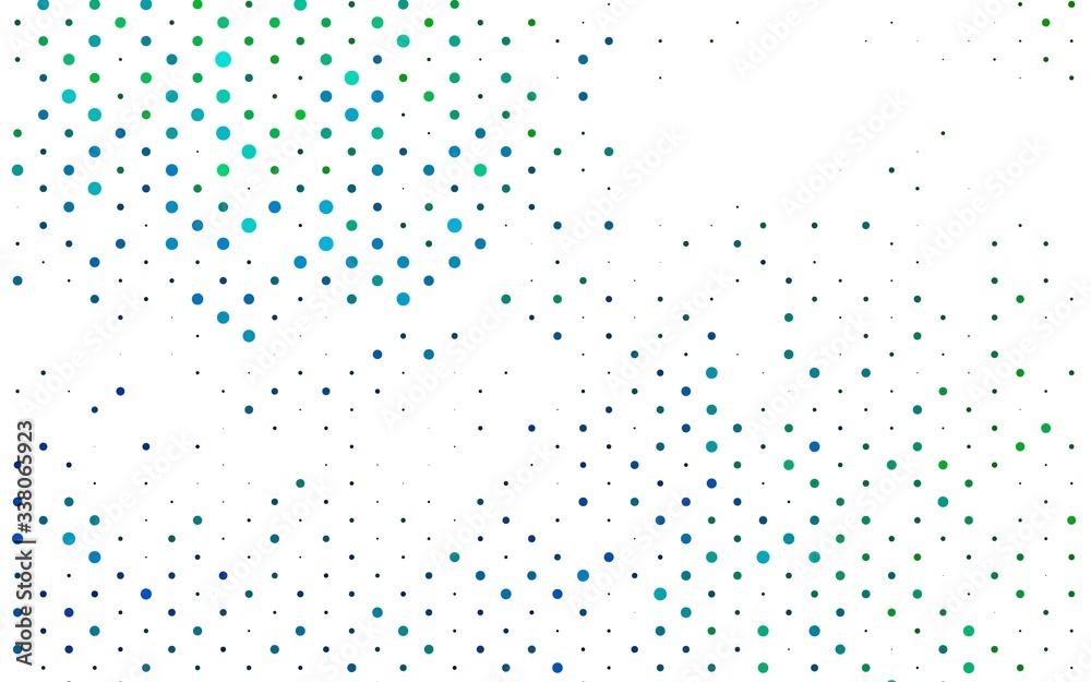 Light Blue, Green vector texture with disks. Illustration with set of shining colorful abstract circles. Pattern for beautiful websites.