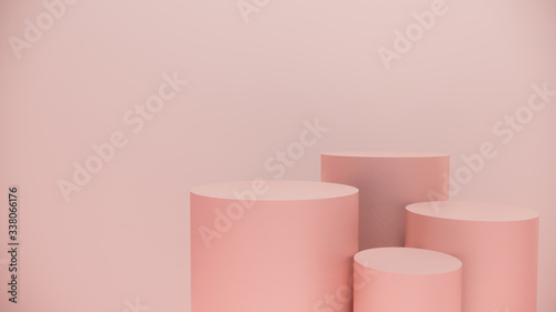 cosmetics circle.stand pastel background,3d rendering design © tantafoto