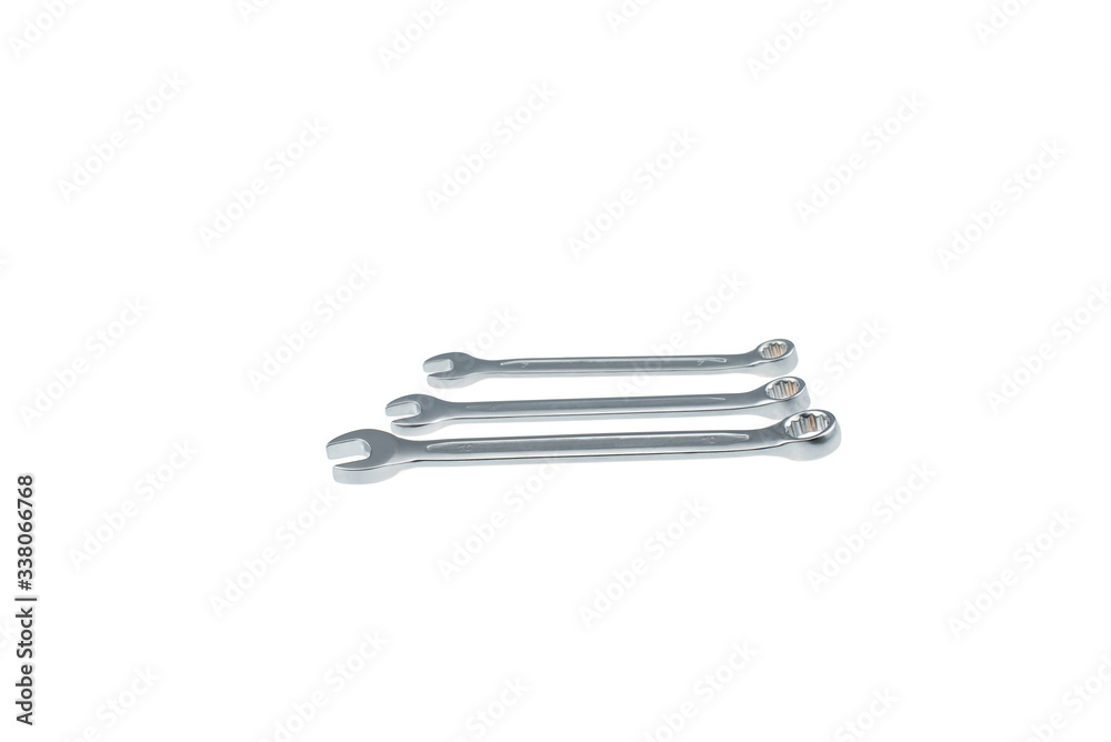 steel wrench isolated on white background