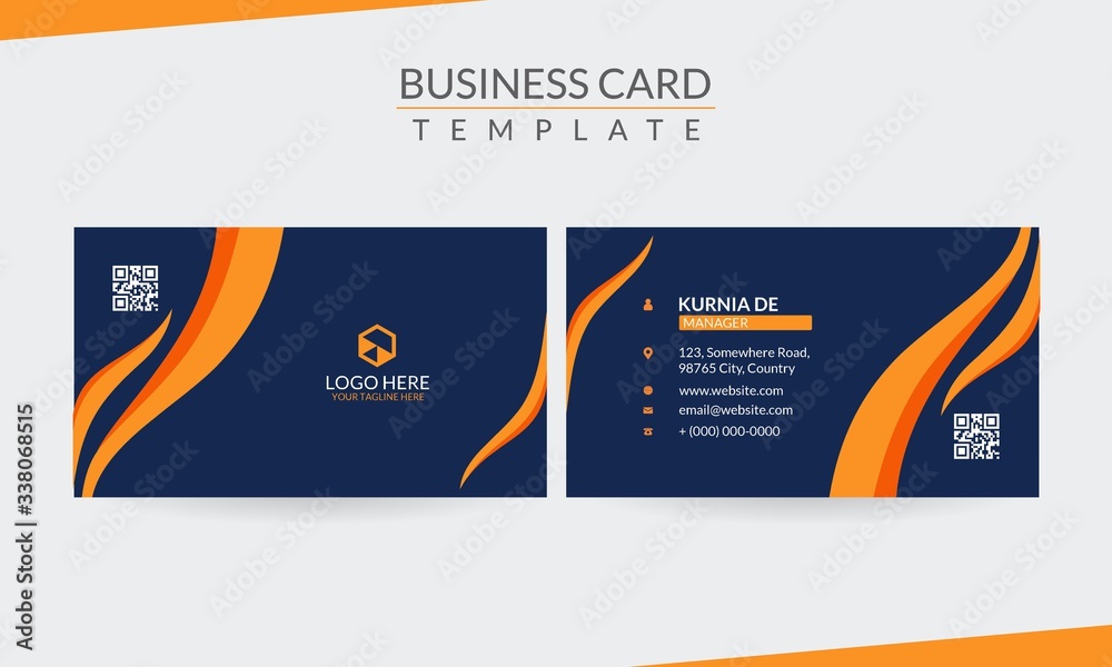 Abstract Orange Elegant Business Card Abstract Orange Elegant Business Card