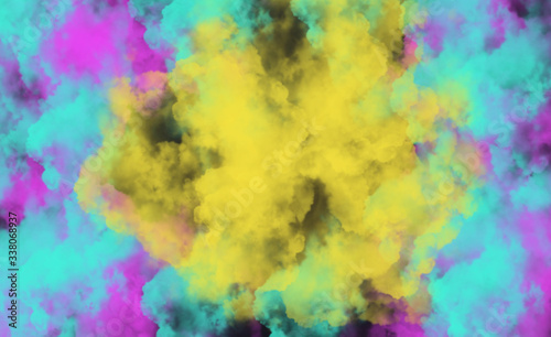 Liquid uneven marble pattern with light highlights. Abstract acrylic background. Texture of a work of art. The effect of fluid art. The abstract artwork is smeared and splattered with paint.