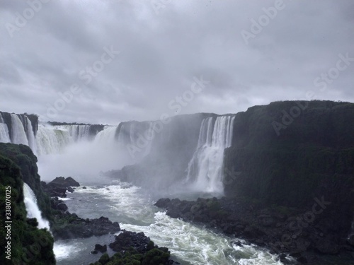 This is a picture of the iguazu waterfalls taken from the Argentinian side. The iguazu falls are the largest waterfalls in the world and were declared as one of the 7 wonders of the natural world.