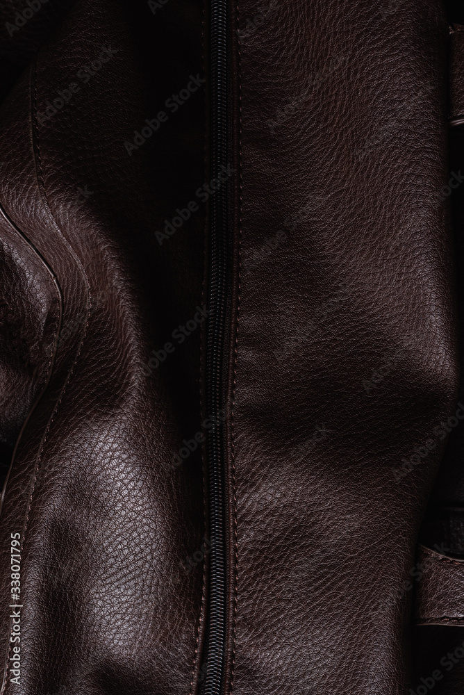 Fototapeta premium Brown leather material texture fashion.Natural leather background bag