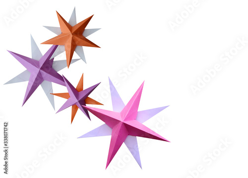 Holdiay origami Stars isolated white