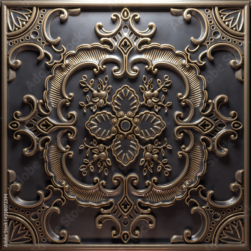 Vintage decorative pattern. 3D rendering.