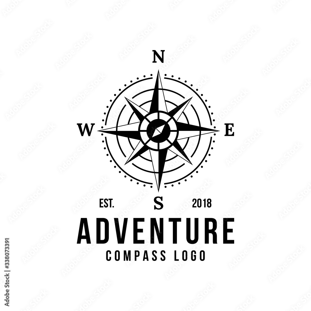 Compass logo for adventure life, outdoor and explorer emblem Compass logo for adventure life, outdoor and explorer emblem