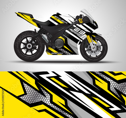 Motorcycle sportbikes wrap decal and vinyl sticker design.