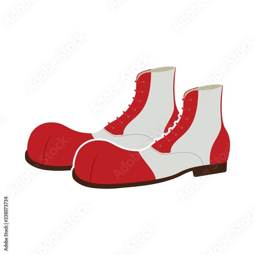 A pair of clown shoes. Vector illustration on white background.