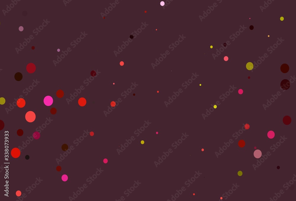Light Red, Yellow vector pattern with spheres. Light Red, Yellow vector pattern with spheres.
