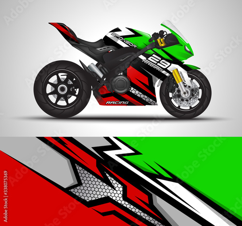 Motorcycle sportbikes wrap decal and vinyl sticker design.