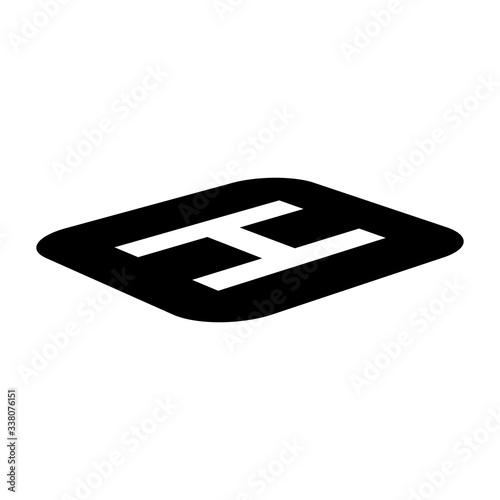 Helicopter landing pad icon. Vector illustration of an air transport landing place