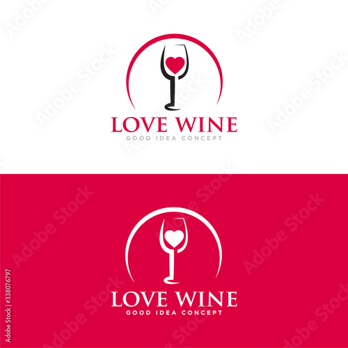 Wine and Bar Logo Design Vector