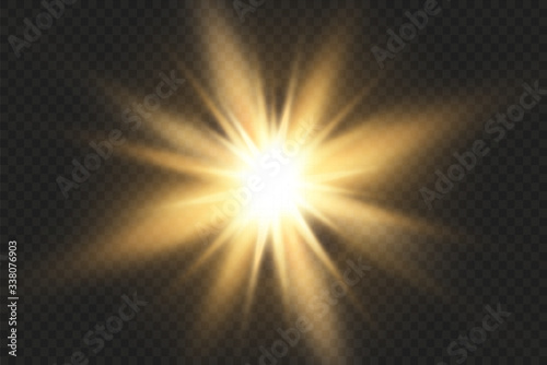 Glow isolated white transparent light effect set  lens flare  explosion  glitter  line  sun flash  spark and stars.