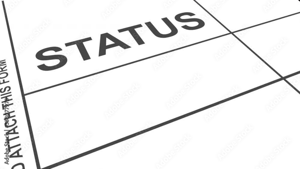 Putting red POSITIVE rubber stamp on paper form. 3D animation Putting red POSITIVE rubber stamp on paper form. 3D animation