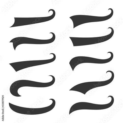 Sporty swirling tail typography swashes collection