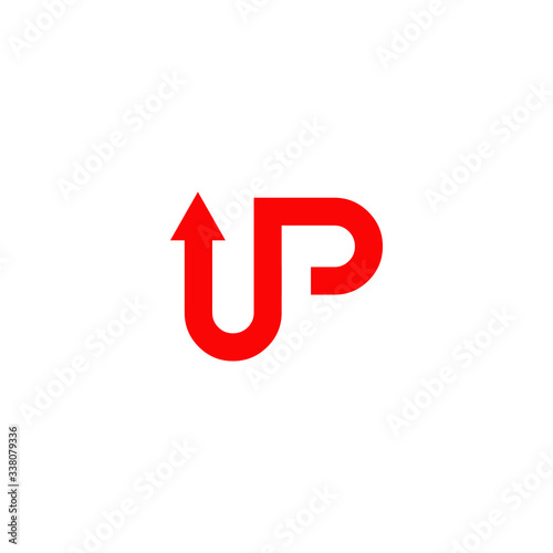 Up text logo icon design template photo