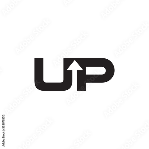 Up text logo icon design template