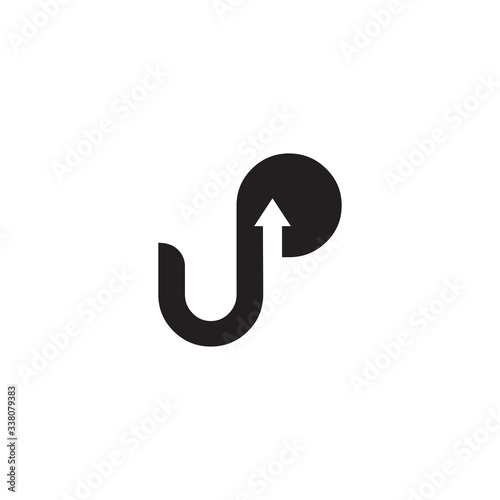 Up text logo icon design template