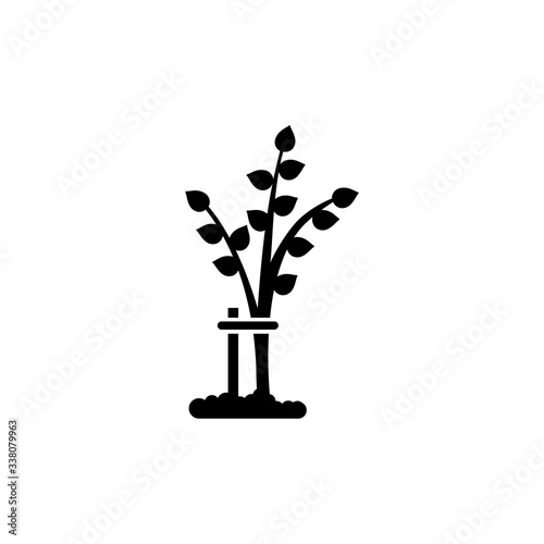 Help and Support Disabled Tree, Care Plant Flat Vector Icon