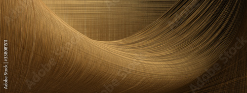Abstract panoramic background with stripes, dark yellow color.