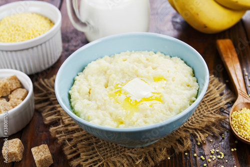 Millet porridge with milk